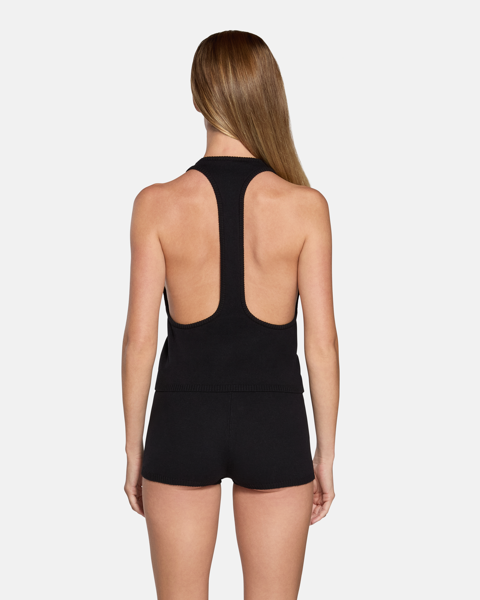 Romy Knit Racer Tank Black | EB Denim – ebdenim.com