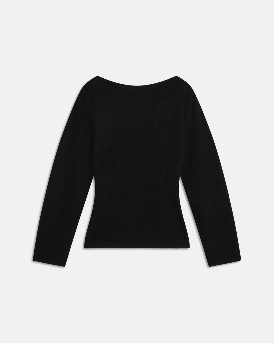 Millie Boat Neck Sweater Black – ebdenim.com