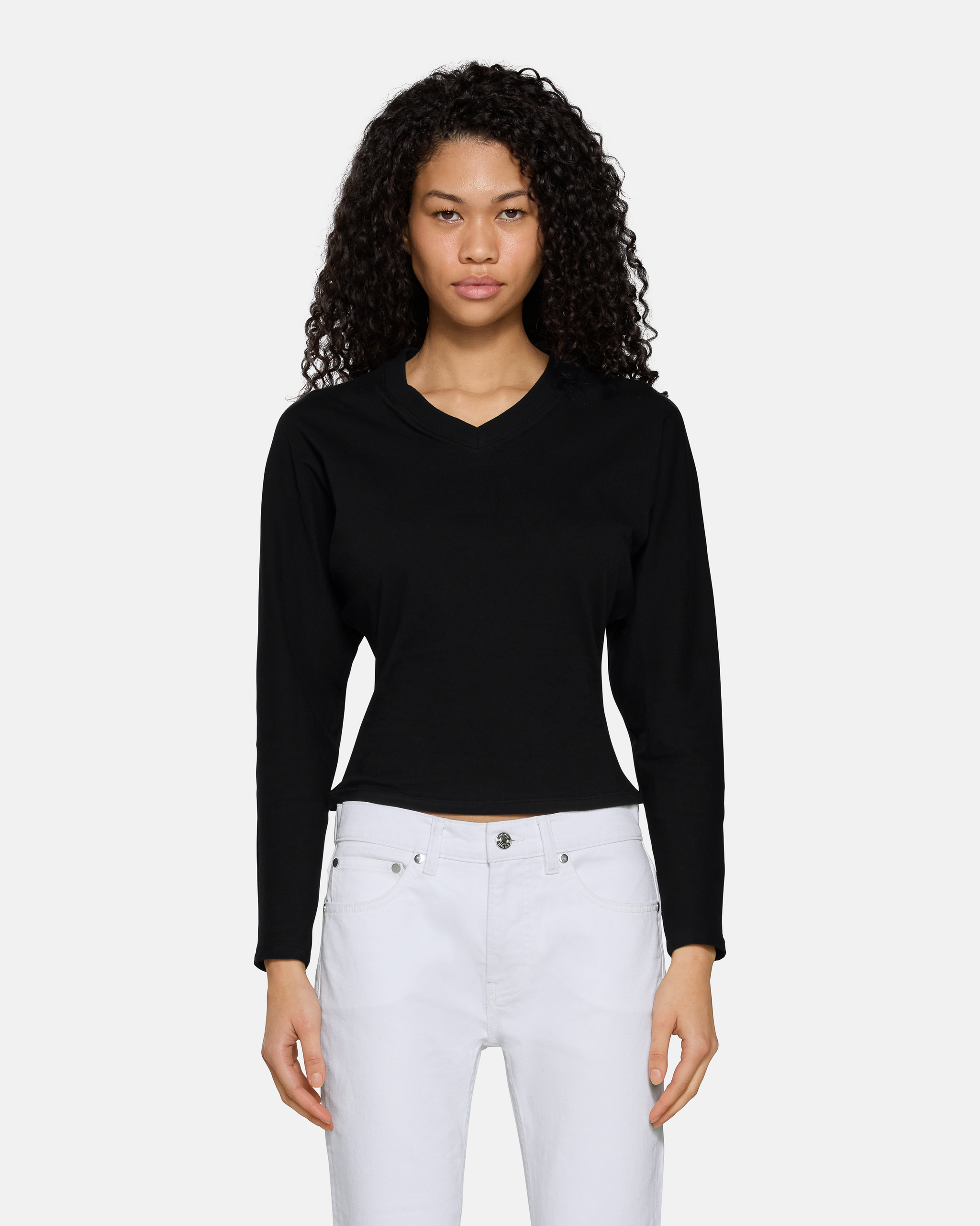 トップス Bluelea Lacy long Tee BLACK Acacia V-Neck Long Sleeve Black | EB Denim – ebdenim.com