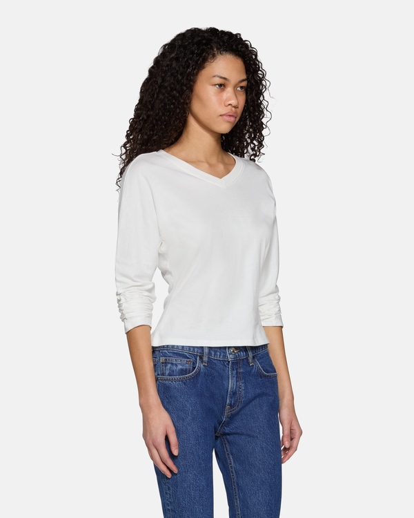 Acacia V-Neck Long Sleeve White