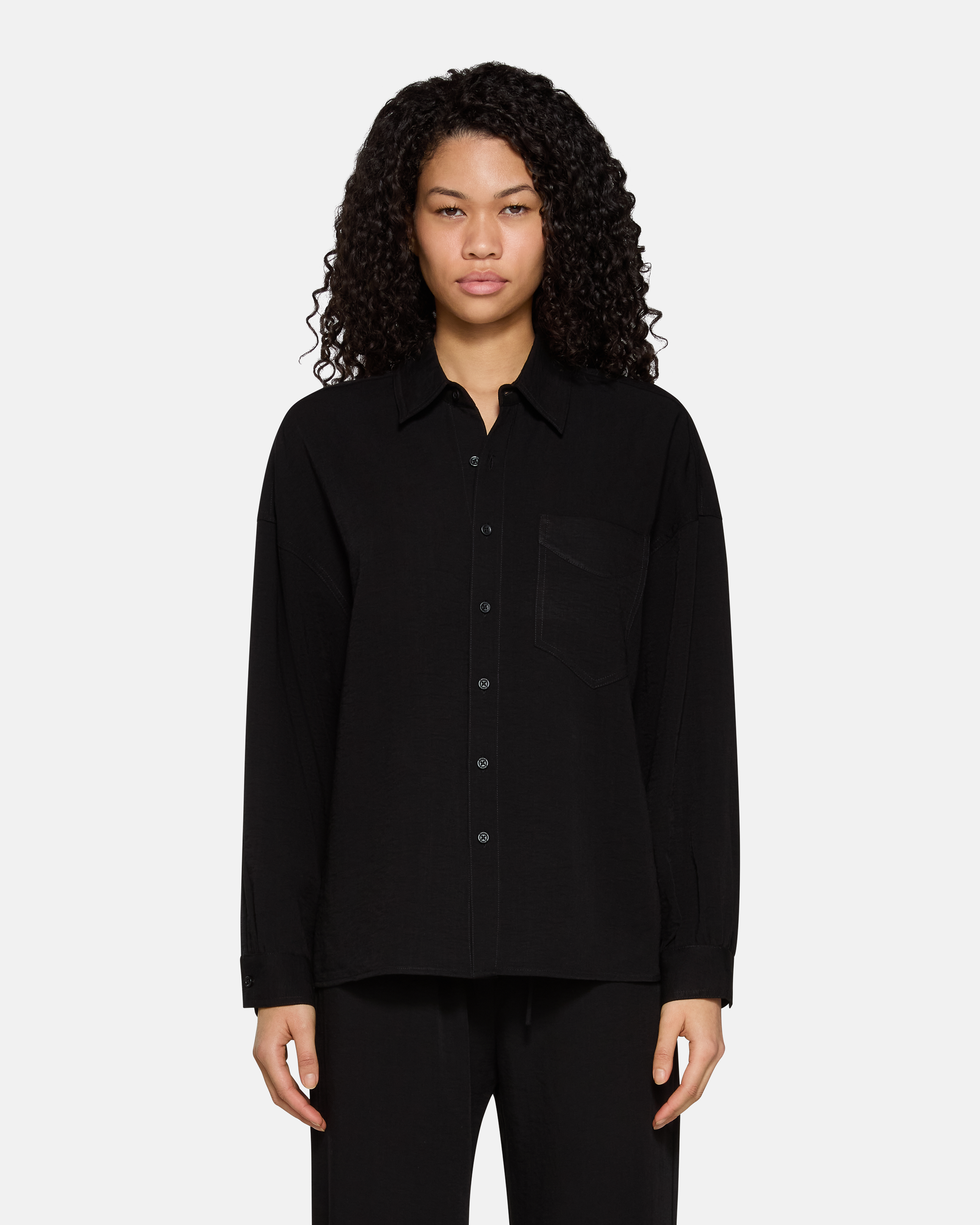 Adeline Button Down Black Linen | EB Denim – ebdenim.com