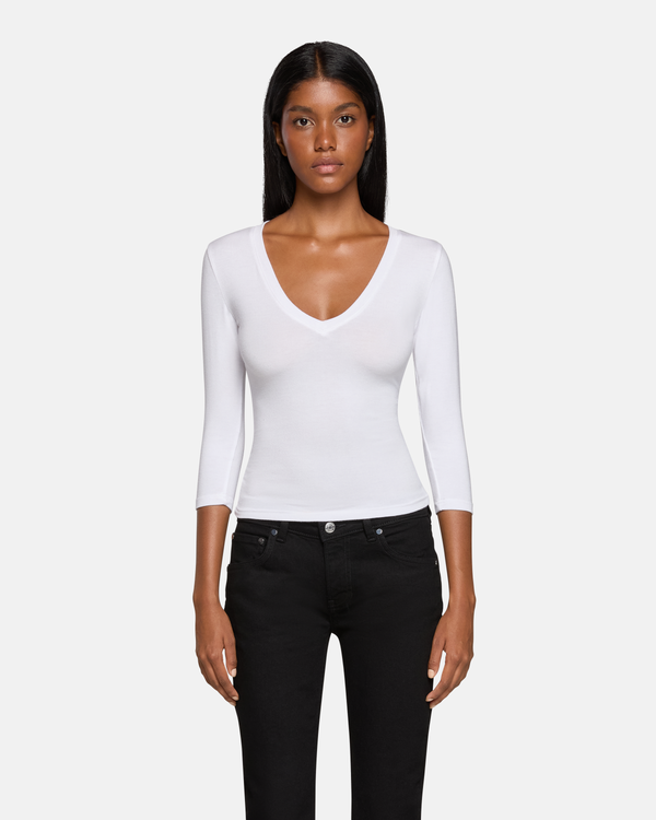 Ava V-Neck White