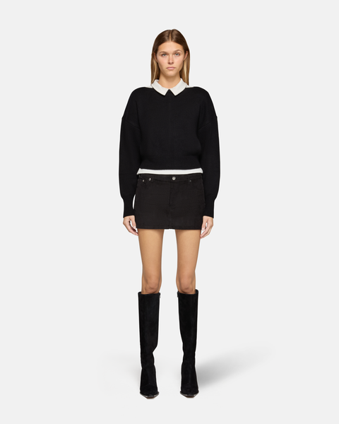 Cherry Mini Skirt Black Corduroy | EB Denim – ebdenim.com