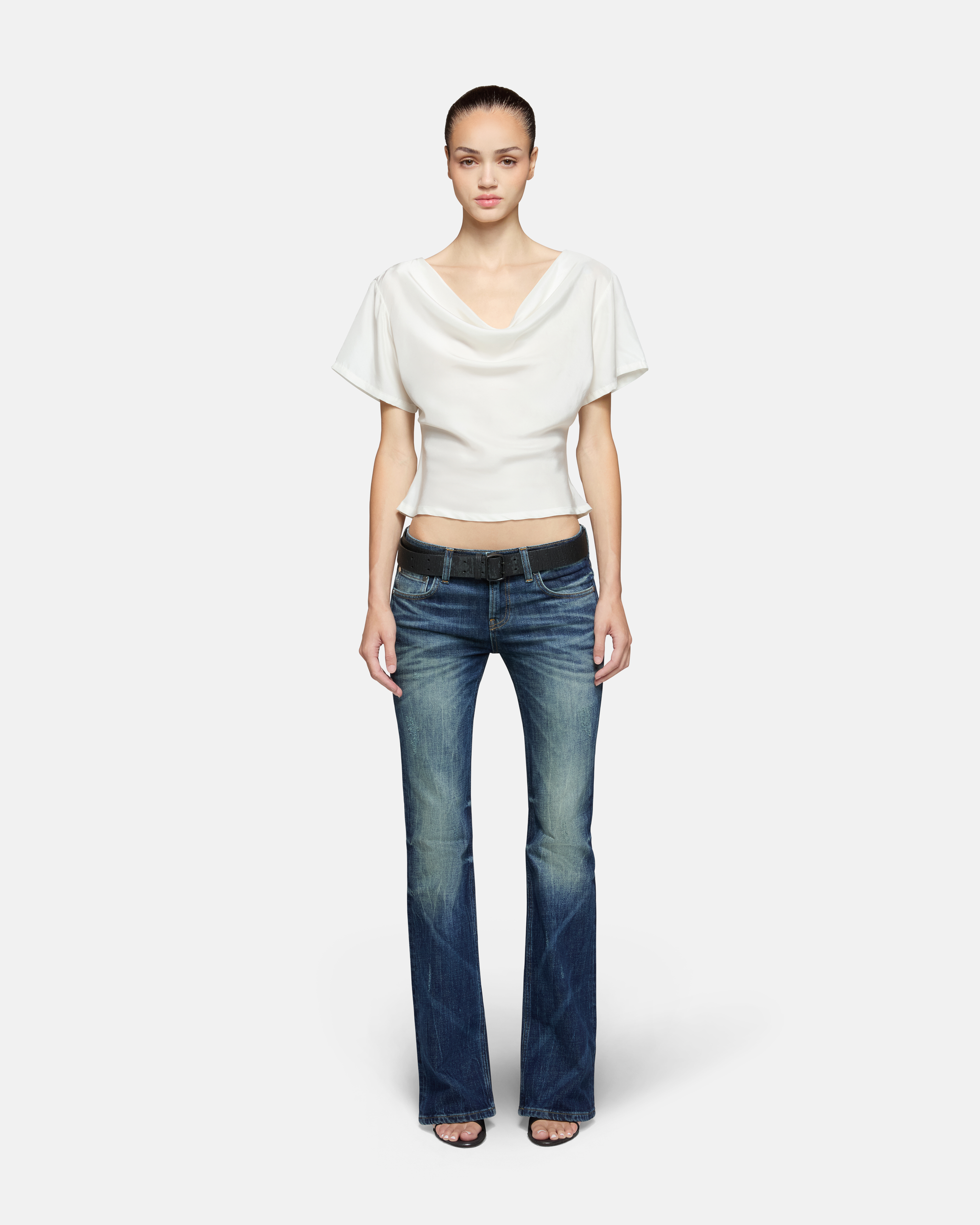 ★E.B.M★ Self-powering denim pants EMP1DPT020 Flying Monkey Benefactor High Rise Ankle Slim Straight Jeans