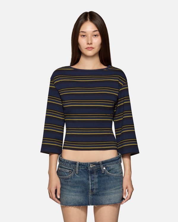 Douglas Top Navy Moss Stripe