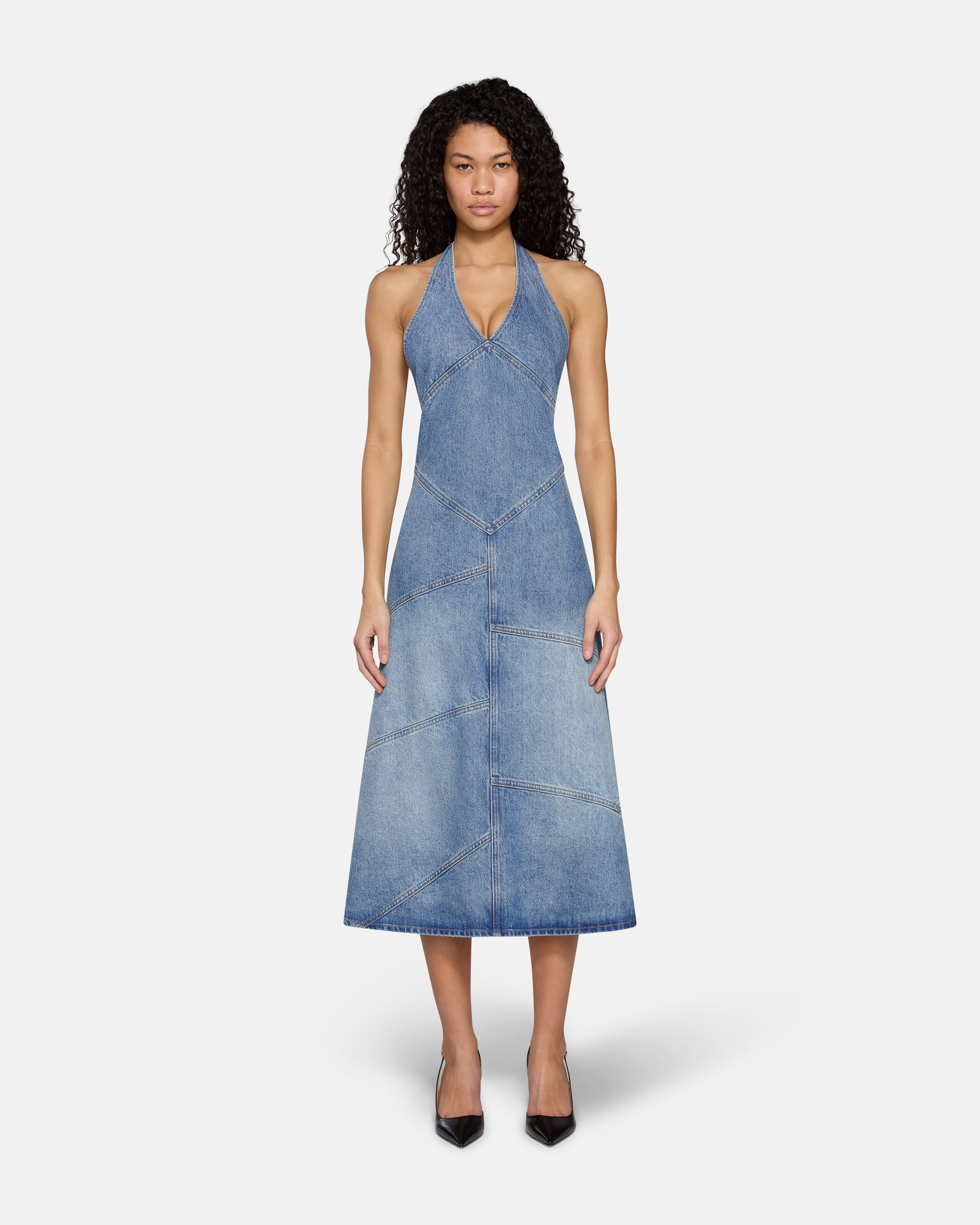 Delphi Pieced Halter Dress | EB Denim – ebdenim.com