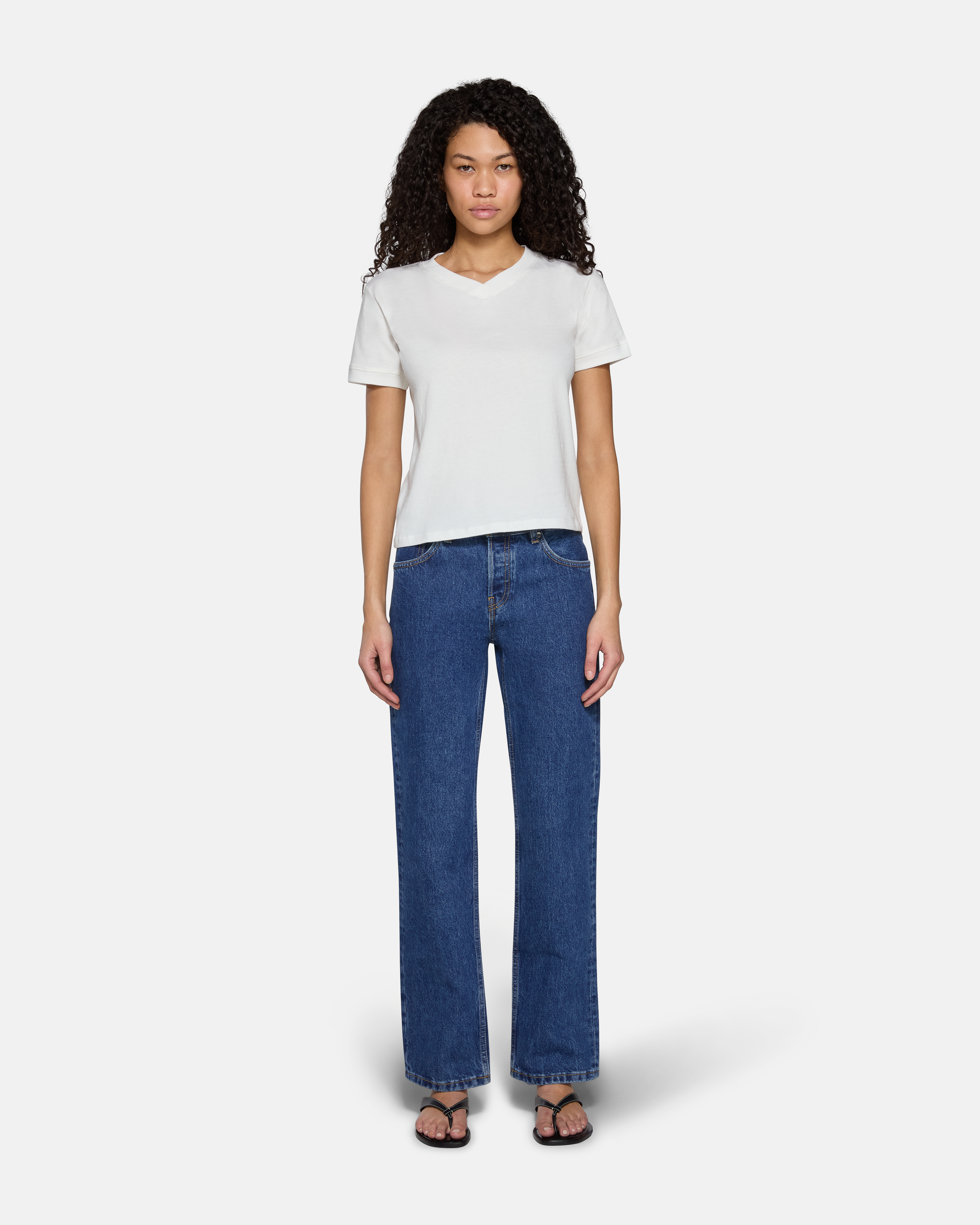Henry V-Neck Tee White | EB Denim – ebdenim.com