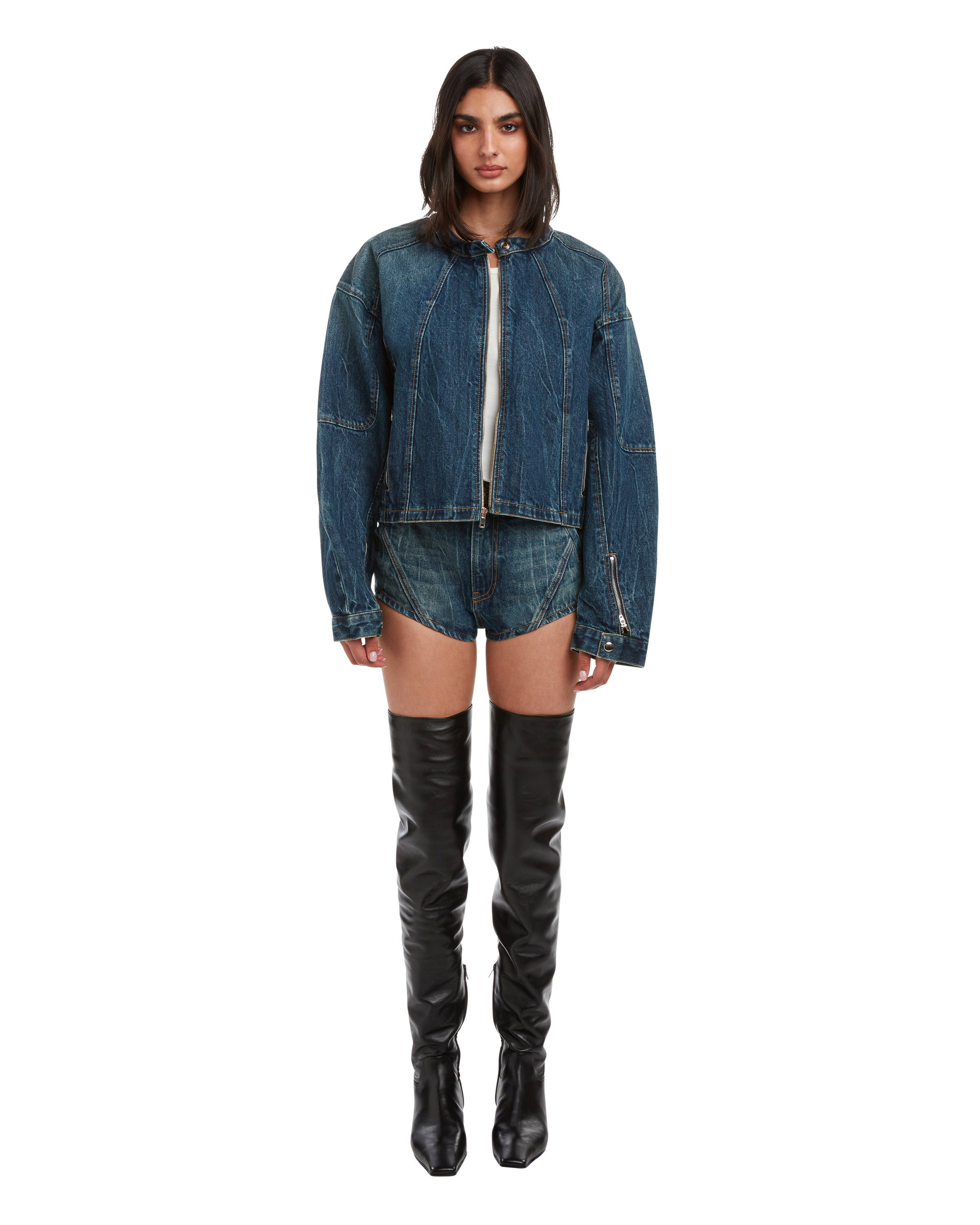 【AAKE】MILD STRAP BERMUDA DENIM HartMotoShort_BlueHoney_0526_2