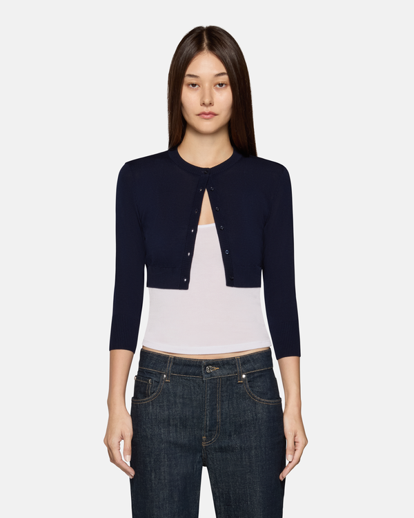 Juniper Cropped Cardigan Navy