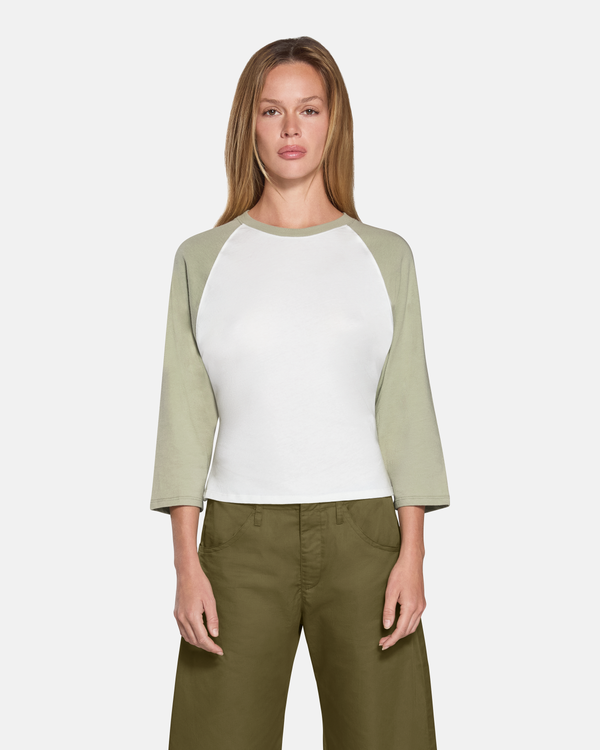 Kingsley Top Olive and White
