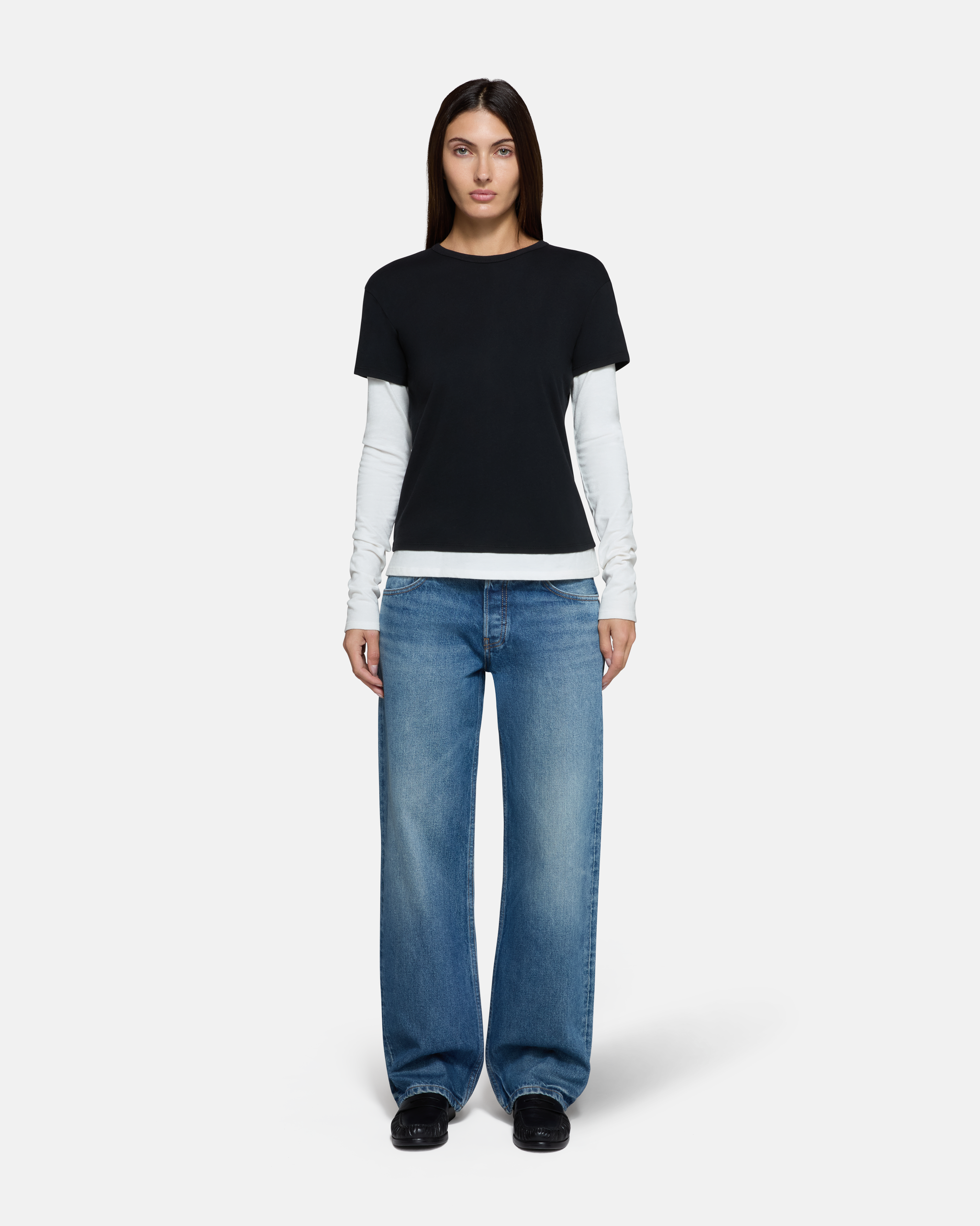 【専用】ÉÉ BELTED ENGINÉÉRED DENIM PANTS Sandie Wide Leg Denim Pants | GUESS Factory