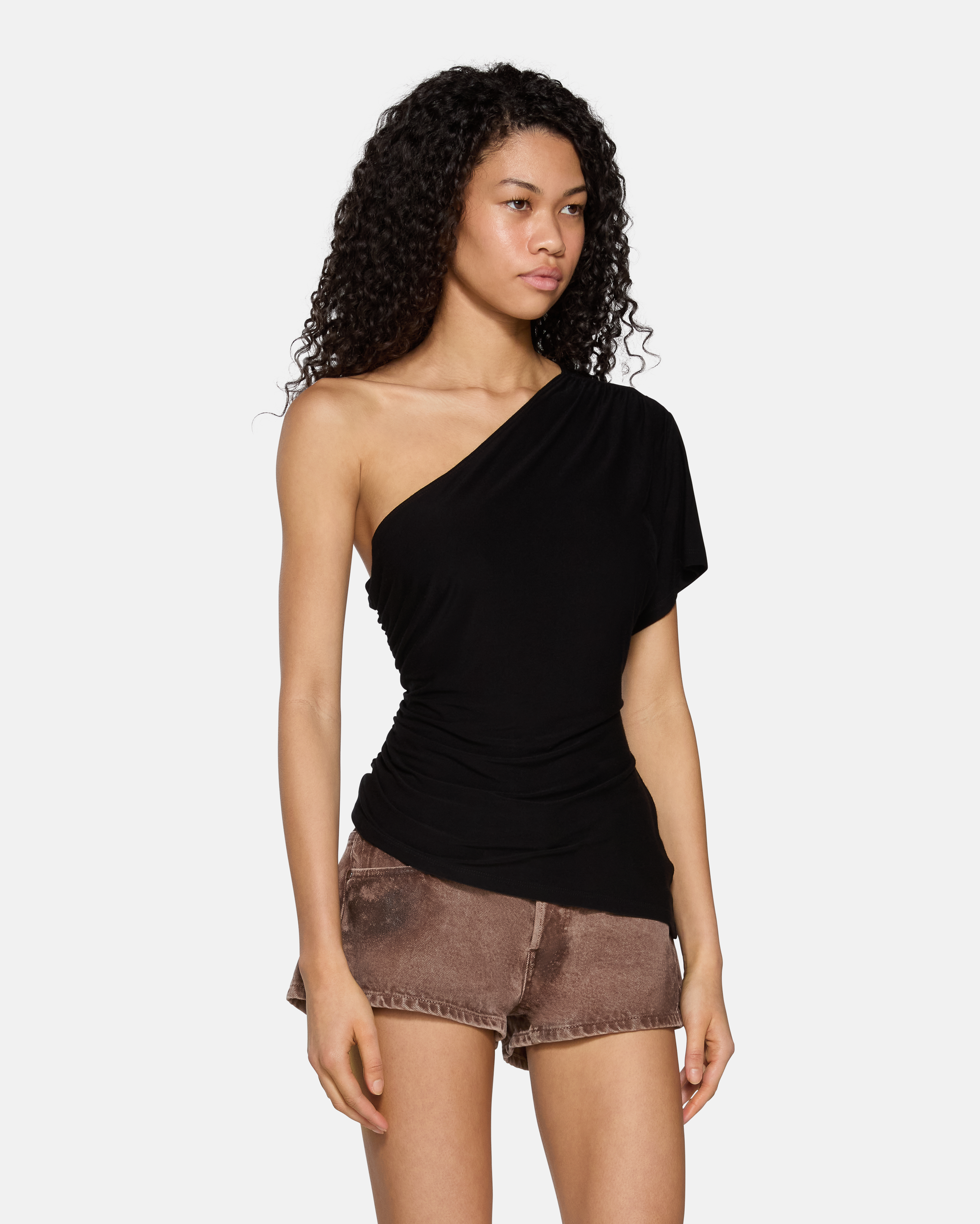 Linnea One Shoulder Top Black | EB Denim – ebdenim.com