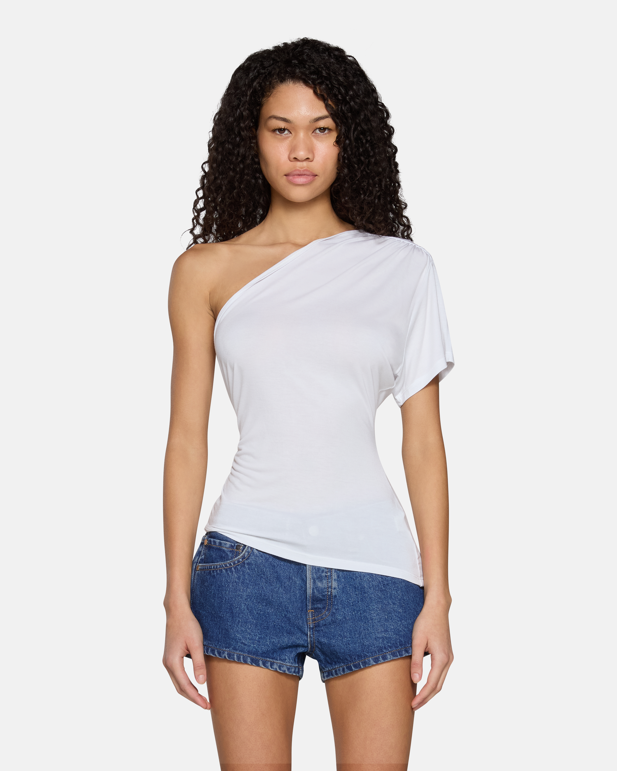 Linnea One Shoulder Top White | EB Denim – ebdenim.com Linnea One Shoulder Top White | EB Denim – ebdenim.com