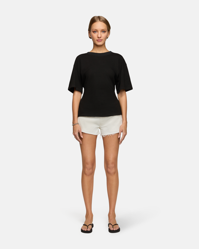 Low Rise Cut Offs White