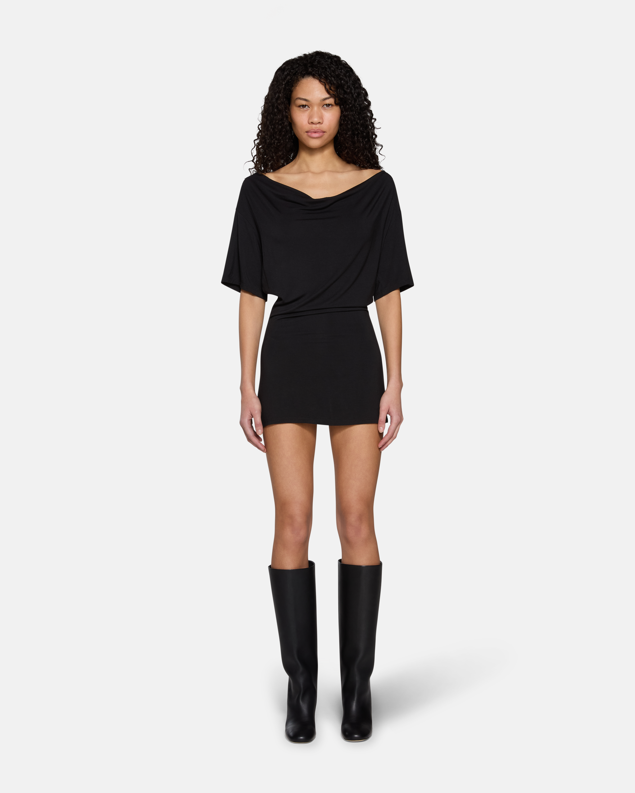 Madeo Cowl Neck Dress Black