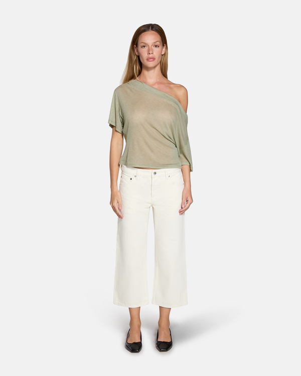 Low Rise Baggy Capri Bone