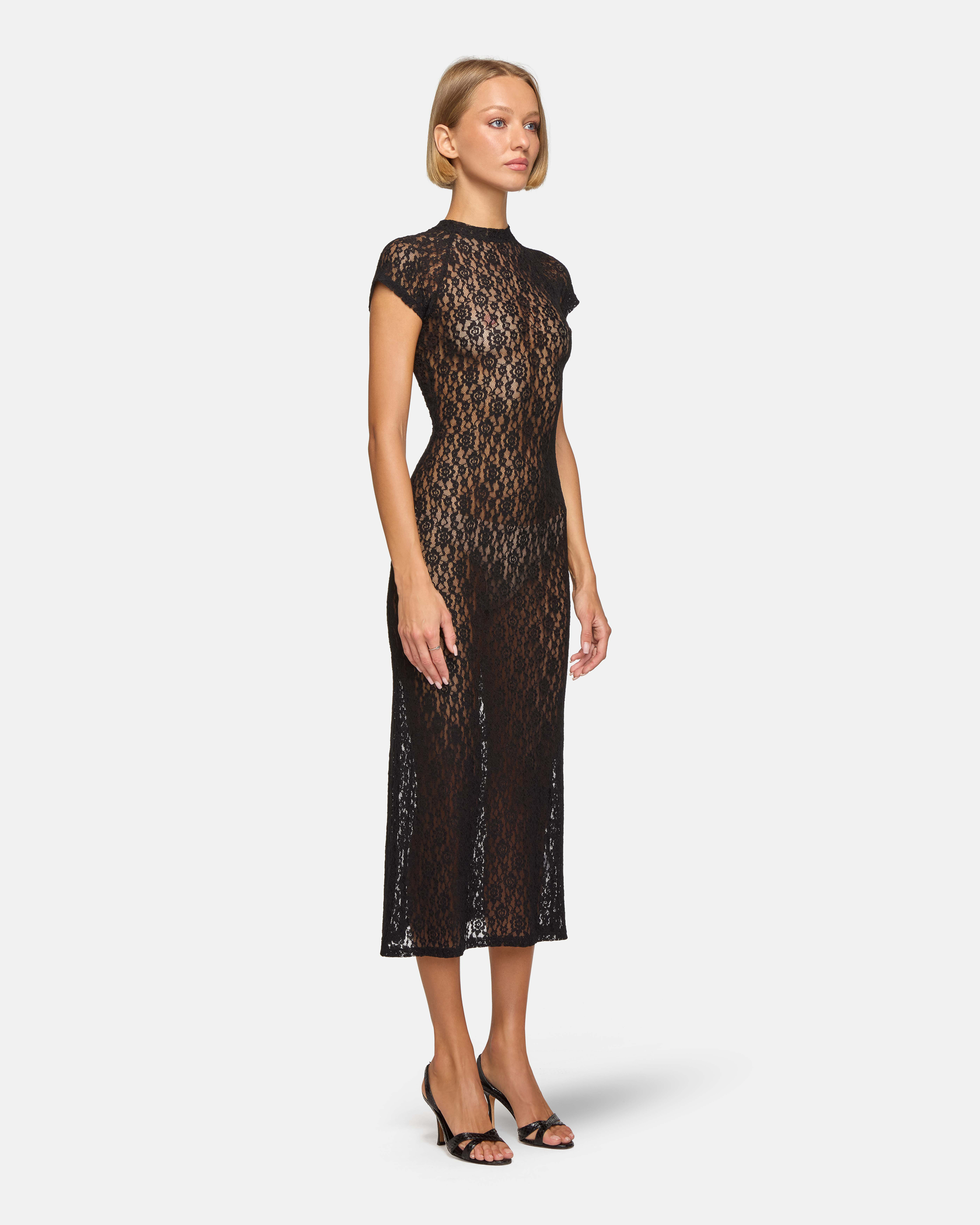 eb denim dress Madeo Cowl Neck Dress in Black by EB Denim