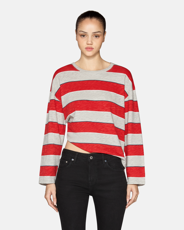 Rhodes Long Sleeve Ruby Stripe