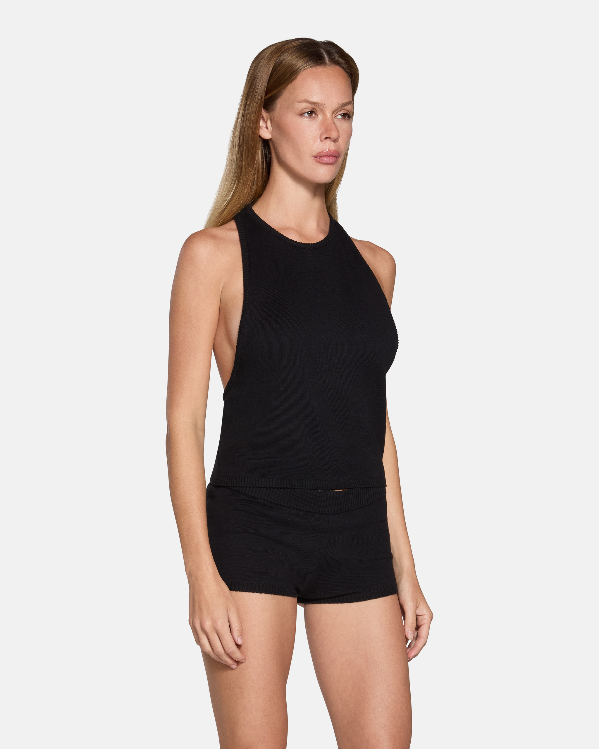 Romy Knit Racer Tank Black | EB Denim – ebdenim.com