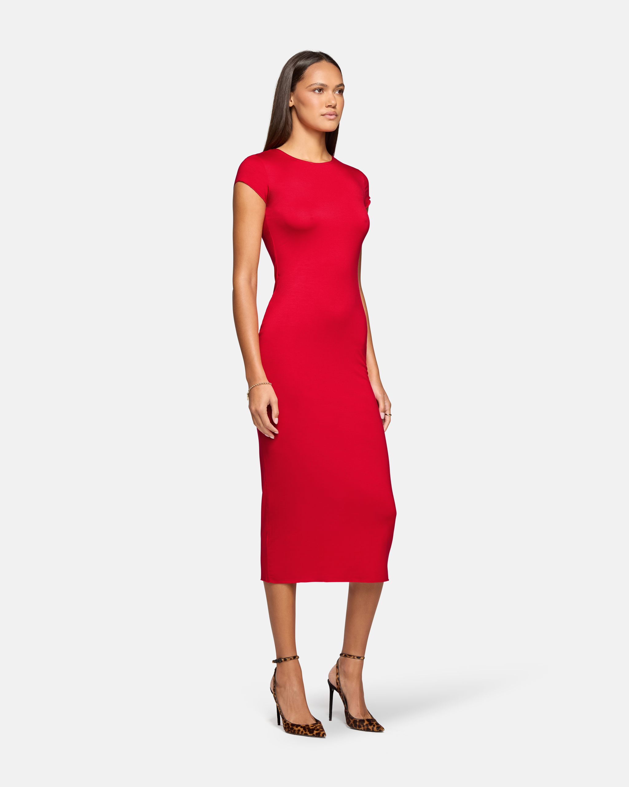 fitted lace wedding dress Red Tulip-Cut Wrap Dress | Feminine & Versatile