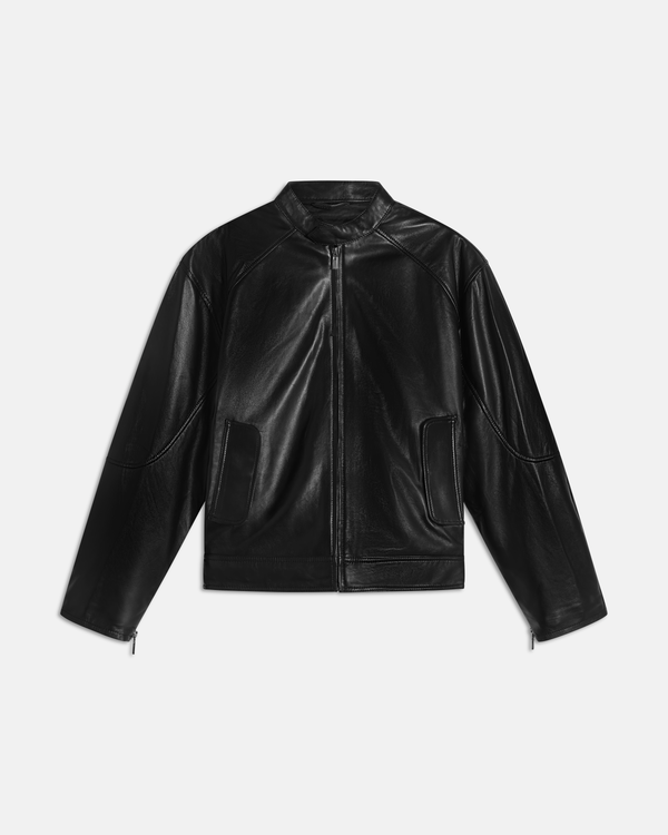Domenico Bomber Jacket Black Leather