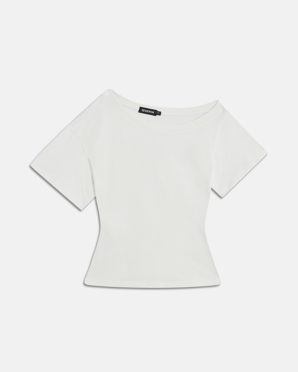 Elena Off The Shoulder Tee White