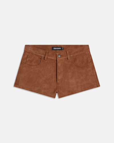 Portman Low Rise Shorts Cognac Suede