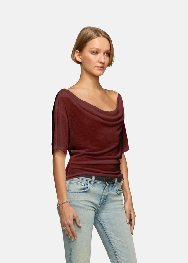 Madeo Cowl Neck Burgundy
